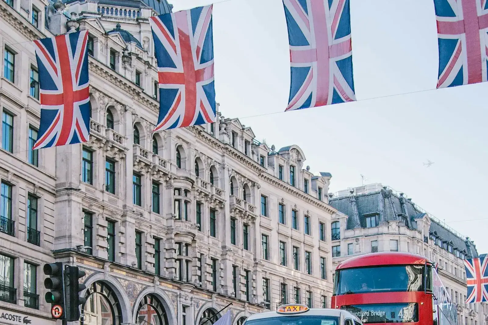 Busy London street with traffic