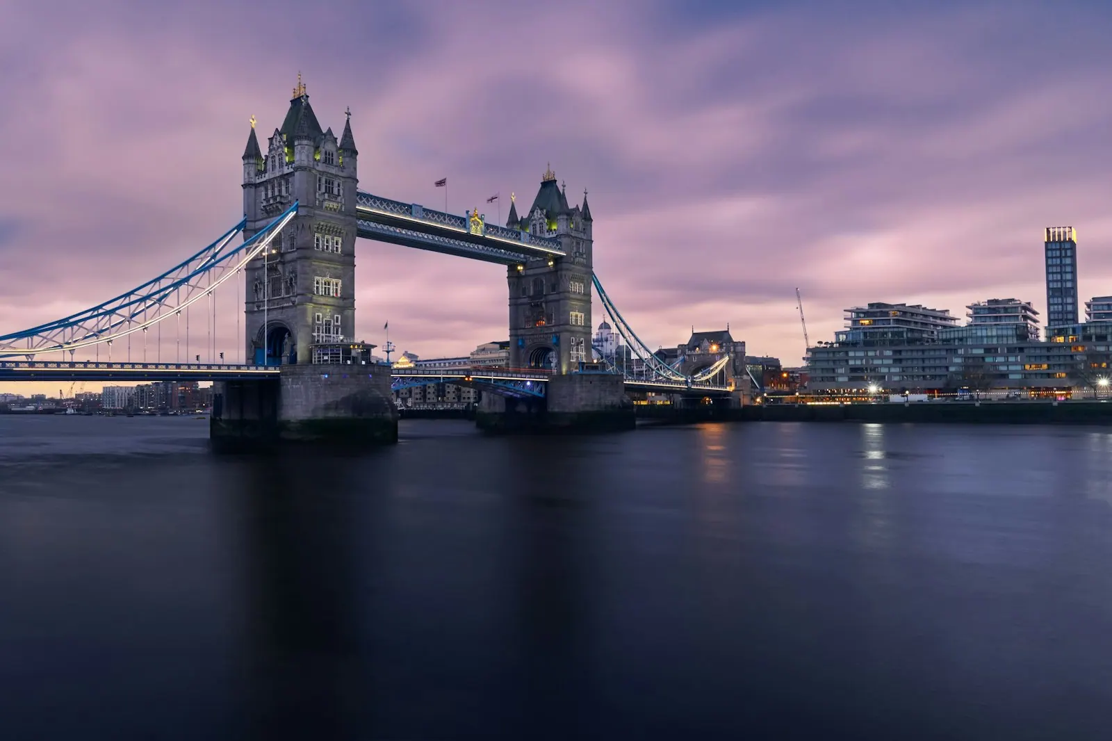 Tower Bridge, London, at night